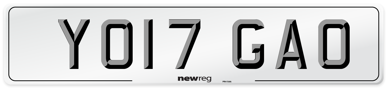 YO17 GAO Number Plate from New Reg